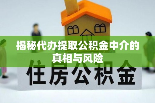 柯桥揭秘代办提取公积金中介的真相与风险